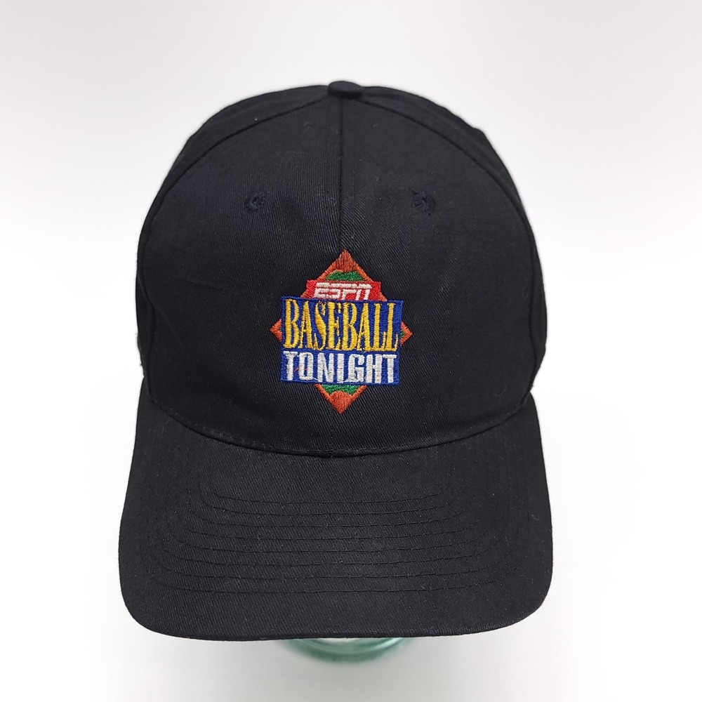 Vintage ESPN Baseball Tonight Hat Black Embroidered Dad‎ Cap Snapback